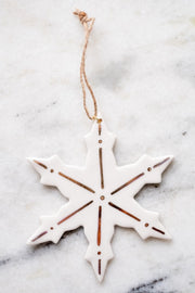 18k gold large snowflake ornament