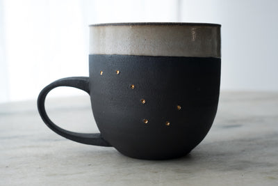 Big Dipper 18K Gold Black Porcelain Mug